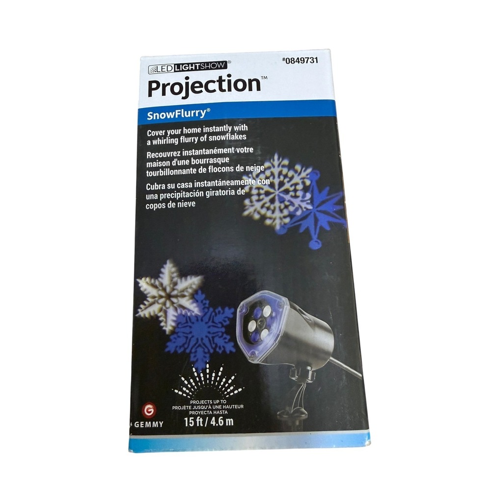 Gemmy LED Lightshow Projection SnowFlurry Blue White Snowflake Projector 0849731 - Picture 5 of 7